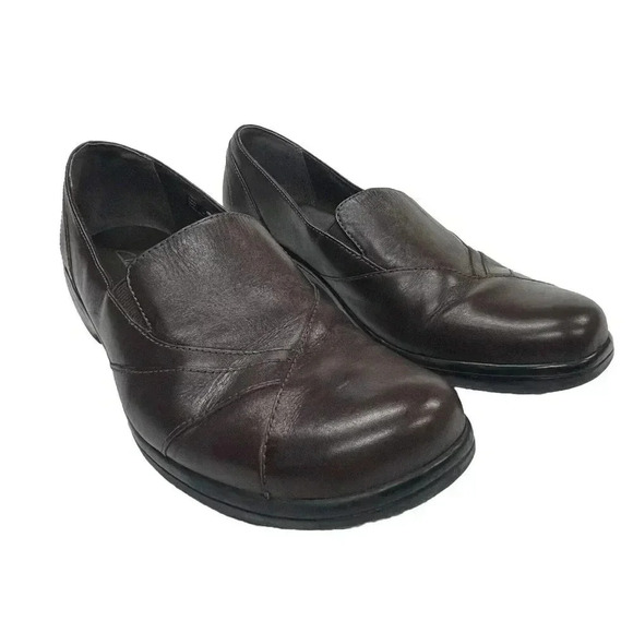 Clarks Womens Blackberry 84630 Loafer Flat Brown Leather Slip On Round Toe 10 M - Picture 1 of 9